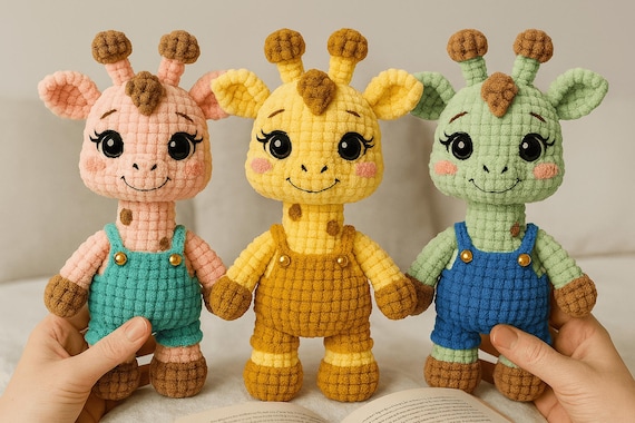 Crochet Pattern Giraffe Amigurumi PDF | Plush Toy Tutorial | Handmade Stuffed Animal in Overalls | DIY Amigurumi Plush