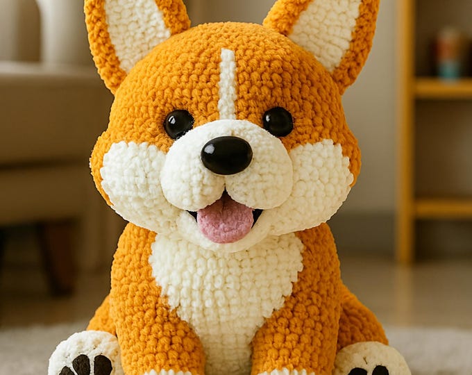 Amigurumi Corgi Crochet Pattern | Loaf Pose Dog Plush (PDF)