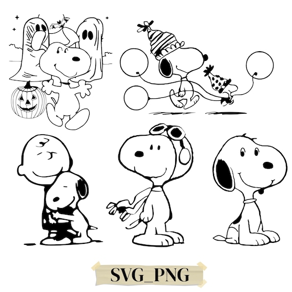 Cute Cartoon Beagle Dog Clipart Bundle | Halloween, Party & Pilot Dog SVG PNG | Dog Lover Cricut Files for T-Shirts, Stickers and Crafts