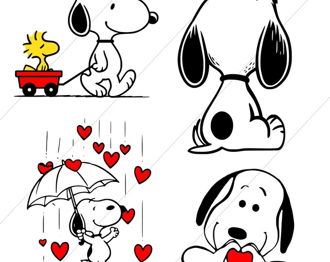 Cute Puppy Love SVG, Dog Valentine PNG, Umbrella Dog Clipart, Kawaii Pet Cricut File, Printable Sticker Design