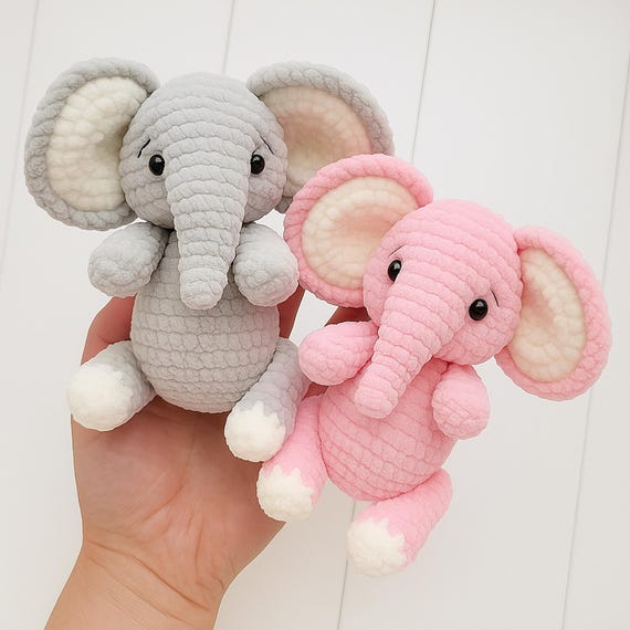 Crochet Elephant Pattern – Amigurumi Tutorial PDF in English | Handmade Plush Toy | Cute Animal for Children | Christmas Gift or Souvenir