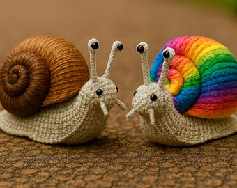 Hyper‑Realistic & Rainbow Crochet Snail Plush Toy Pattern | Amigurumi PDF Tutorial | Instant Download