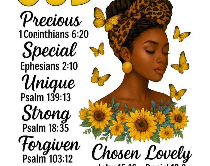 God Says I Am Black Woman Png, afro woman png, Christian png, afro woman png, blessed afro png, sunflower, sublimate designs download 1 PNG
