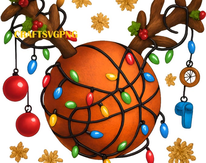 Basketball horn Christmas png sublimation design download, Merry Christmas png, Basketball game png, sublimate designs download