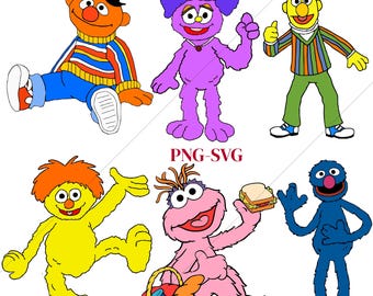 Paquete de imágenes SVG de monstruos coloridos: imágenes prediseñadas para fiestas de cumpleaños (descarga digital)