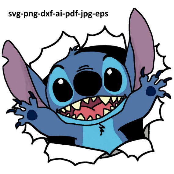Excited Cartoon Alien Character Bursting Through Paper Background