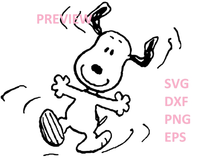 Dancing Baegle Dog SVG PNG DXF Eps | Cute Black and White Cartoon Clipart | Instant Download for Cricut and Silhouette Projects
