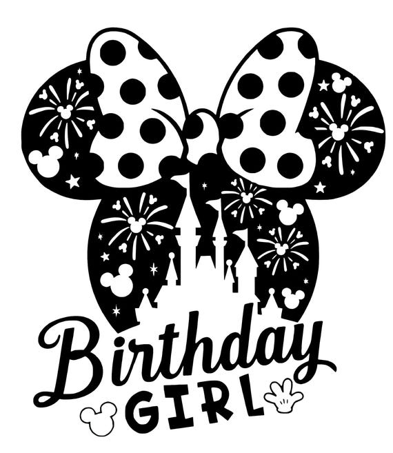 Birthday Girl SVG PNG DXF Eps | Cute Castle Bow Fireworks Design | Instant Download for Cricut and Silhouette Projects