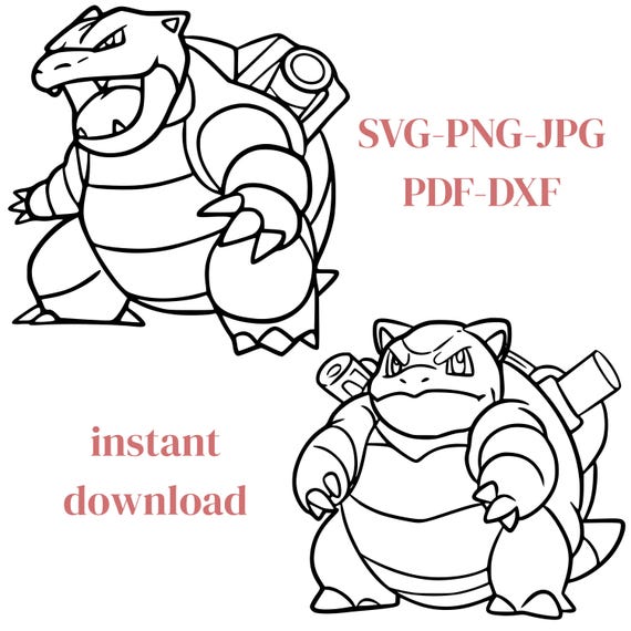 Blastoisee SVG PNG Dxf pdf jpg svg png clipart , cut file silhouette,PNG , Svg , Dxf,jpg , latest ,new , high resolution