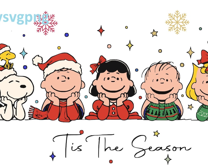 Christmas Cartoon Friends Clipart | Holiday Characters SVG & PNG (Digital Download)