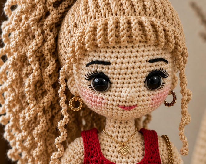 45 cm Fashion Doll Crochet Pattern PDF | Amigurumi Girl Doll | Removable Clothes | DIY Crochet Doll | Instant Download