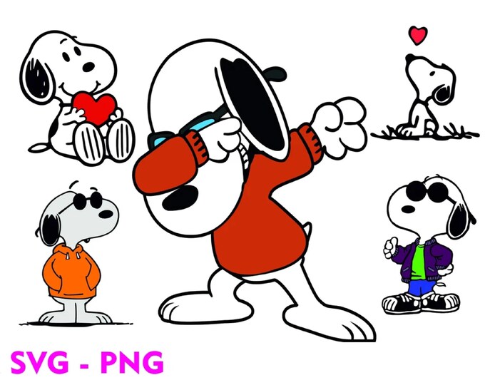 Cool Cartoon Beagle Dog Clipart Bundle | Funny Cute Dog SVG PNG for Cricut and Crafts