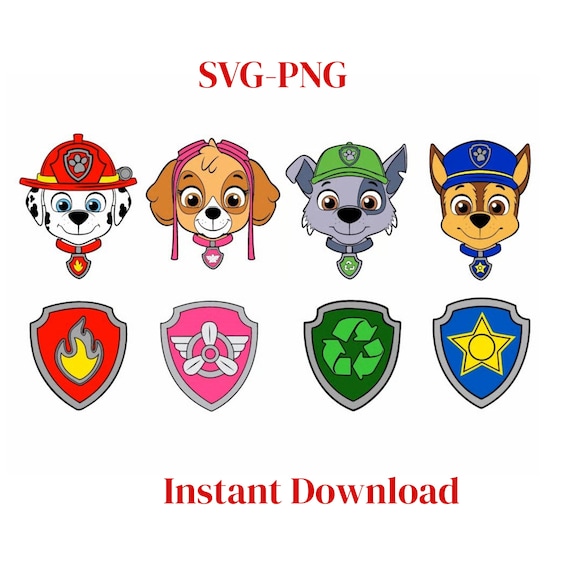Cartoon Puppy Faces and Badge Clipart – Cute Dog SVG PNG Bundle for Kids Crafts, Cricut, and Silhouette Projects
