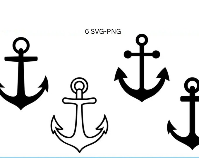 Anchor SVG Bundle - 4 Nautical Designs for Cricut or Silhouette - Summer Beach Crafts, Coastal Decor, Tote Bags and Vinyl Decals