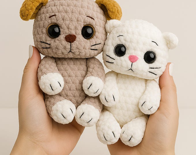 Amigurumi Kitten Crochet Pattern PDF Tutorial | Plush Cat Toy, Beginner Friendly Crochet Animal Pattern, Easy Amigurumi Cat, No sew