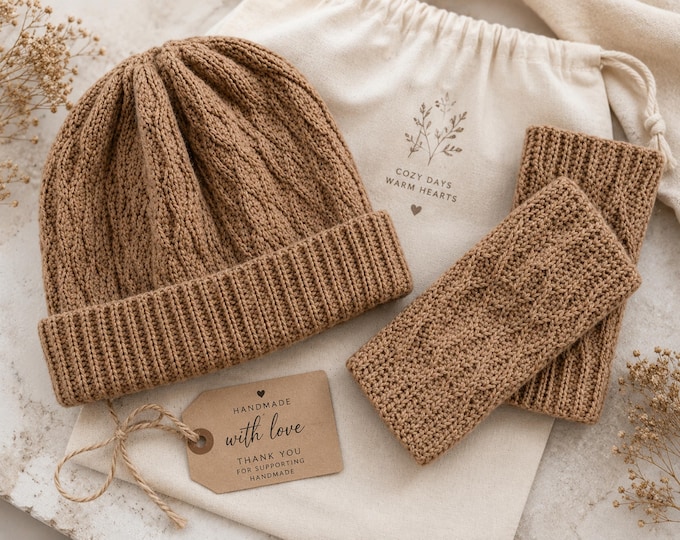 Forest Whisper Beanie - Fingerless Mitts Crochet Pattern PDF | Textured Hat & Gloves Set | Baby Child Adult Sizes | Easy Winter Gift |