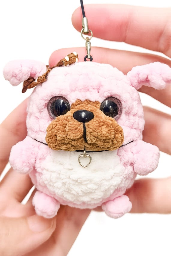 No Sew Crochet PATTERN Pug dog, Amigurumi tutorial PDF in English, crochet puppy PDF, Christmas gift, Baby shower, pink dog crochet pattern