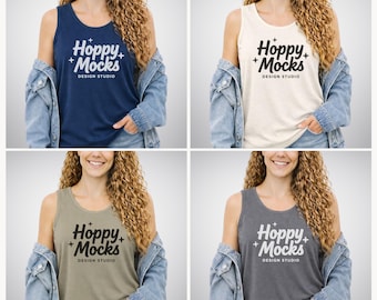 Women’s Comfort Colors 9360 Tank Top Mockup Bundle • Everyday Neutrals • Minimalist Studio • CC9360 Female Model
