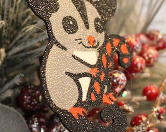 Adorno de bastón de caramelo de petauro del azúcar – Decoración navideña para mascotas impresa en 3D – Adorable petauro navideño – JoCo Workshop
