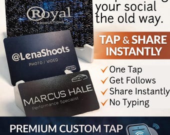 Tarjeta de presentación digital personalizada Premium / Tarjeta inteligente NFC / Comparte en redes sociales al instante / Funciona con iPhone y Android / No requiere aplicación