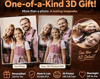 Retrato 3D a color a partir de una foto, relieve a todo color, foto familiar de pareja personalizada, regalo único y personalizado, recuerdo impreso en 3D.