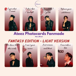 Ateez Fanmade Photocards – Fantasy Edition Light version | Kpop Handmade Cards | Ateez In your Fantasy | Collectible Kpop Card Set