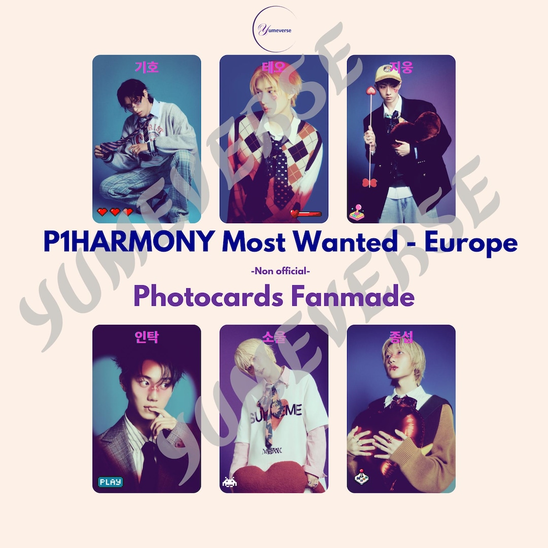 Handcrafted P1harmony Photocards – Most Wanted Europe Tour 2026