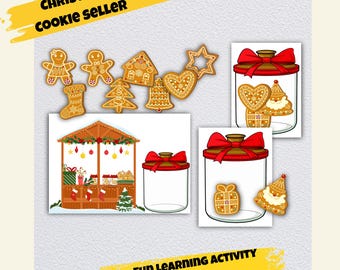 Christmas game for children, cookie memory game, PDF A4, Letter, PNG for Cricut, plotter printable craft template, cut out, play