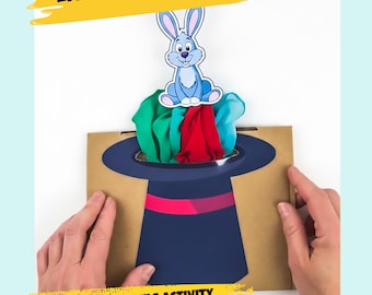 Little Magician Printable Game, Magic Hat Shadow Matching Activity, Fine Motor Skills Toy for Toddlers, Preschool Busy Book PDF DIY