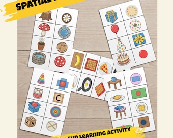 Montessori Spatial Thinking Worksheets Top View Matching Game Perspective Preschool Geometry Logic PDF A4, Letter, PNG