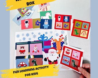 Christmas game for children, memory game, PDF A4, Letter, PNG for Cricut, plotter printable craft template, cut and play