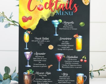 Cocktail Drinks Bar Card Bunting Garland Spring wedding party