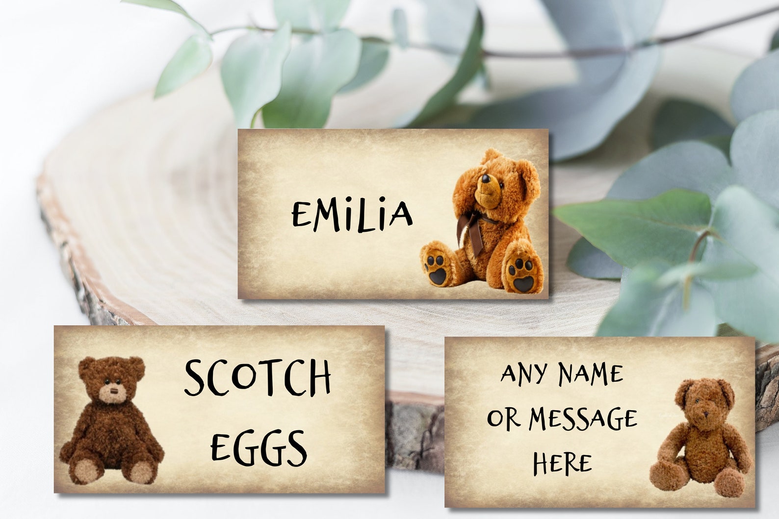 6 Teddy Bear's Picnic Personalised Food Labels or Table | Etsy