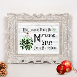Christmas Mistletoe Wall Art A4 Sign 