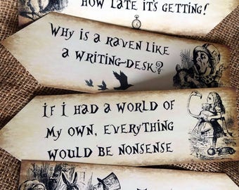 Set of 4 Alice in Wonderland Large Party Decoration Arrows