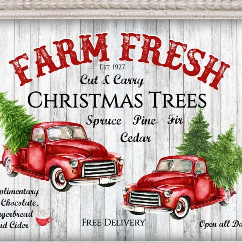 Farm Fresh Cut Your Own Christmas Trees Wall Art A4 Sign Etsy