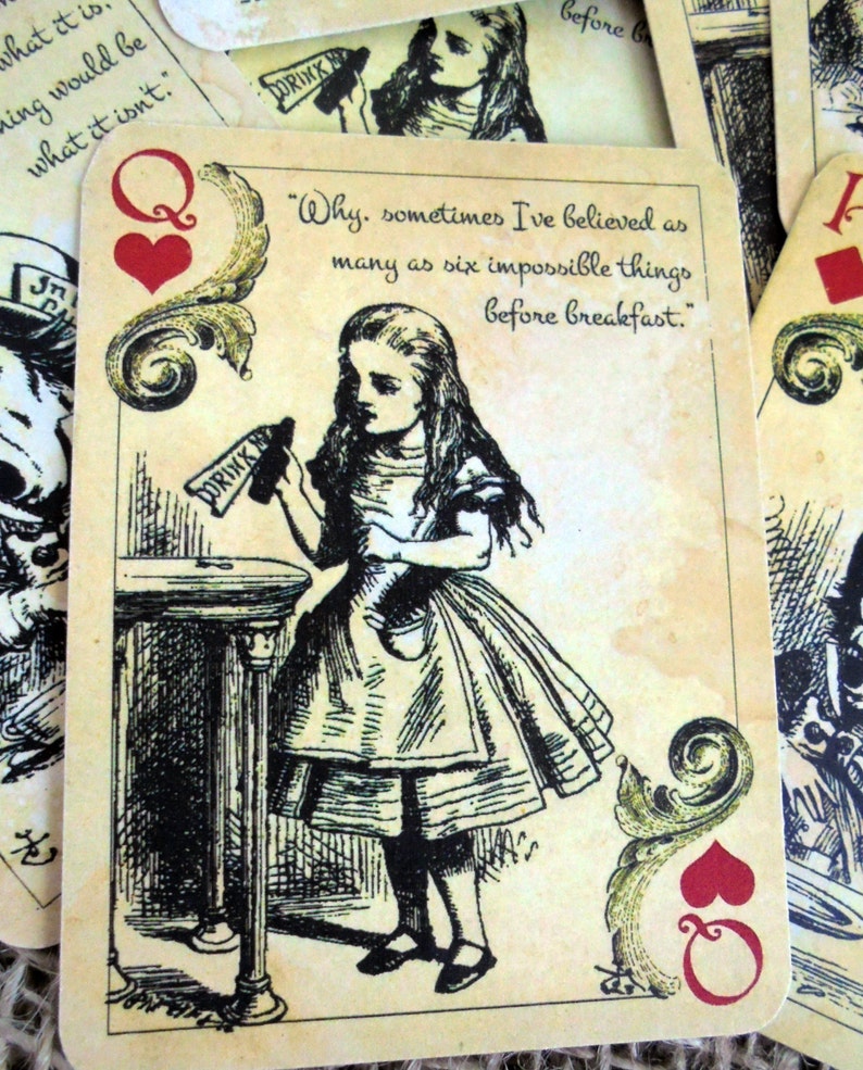 12 Alice au pays des merveilles sur le thème cartes à jouer Etsy