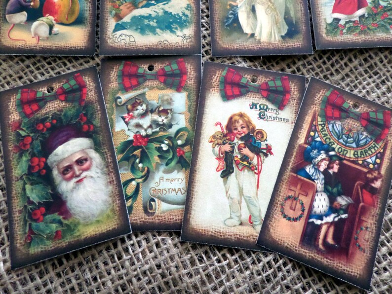 Set of 12 Traditional Vintage Christmas Gift Tags - Etsy