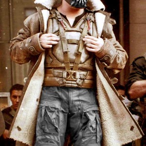 Bane The Dark Knight Rises Complete Outfit helloween (Coat pant Hand Grip vest)