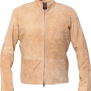 Men&#39;s Fawn Suede Leather Blouson Jacket | Vintage Style Outerwear