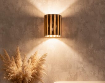 Moroccan Handwoven Natural Fiber Lamp Shade, Striped Boho Decor