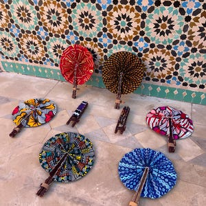 Ankara Fabric African Hand Fan: Foldable Boho Wall Decor