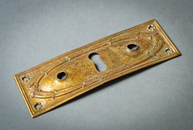 Antique Metal Key Hole Escutcheon Plate Art Nouveau Etsy