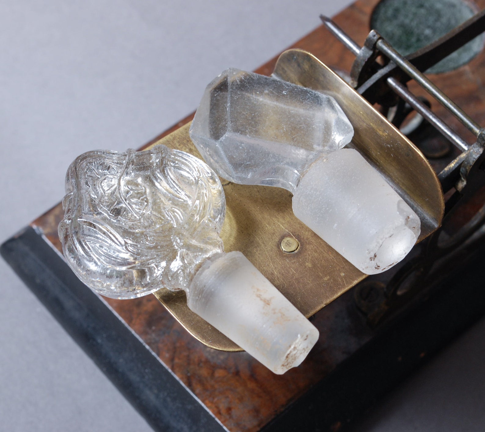 Set of 2 Antique Glass Bottle Stoppers Carafe Tools Perfume Etsy