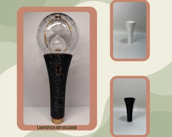 Lightiny V2 Ateez Decorated 3D Printed Lightstick Sleeve – Hand-Painted Rhinestone Custom Sleeve