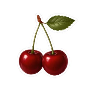Cherry Kiss-Cut Stickers, Cute Fruit Decor, Laptop Stickers, Journal Additions, Gifts for Fruit Lovers