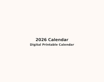 2026年デジタルカレンダー – 季節のパステルカラーの背景付き印刷可能な月間プランナー