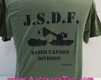 JSDF Maser Cannon Division hand-printed t-shirt -- Godzilla, Kaiju, Monster Movie