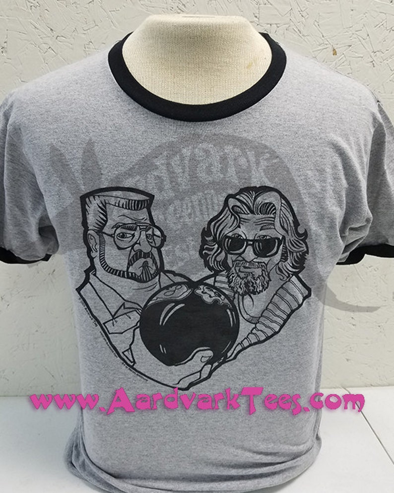 The Dude & Walter Big Lebowski Fanart Shirt Bowling Ball image 1