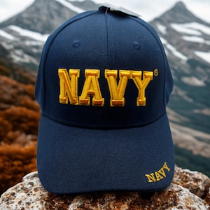 U.S. Navy Blue Hat –  Military US Navy Baseball Cap – Embroidered Navy Logo Hat.  Military Veteran Hat. US Navy Hat. USN Hat. Navy hat